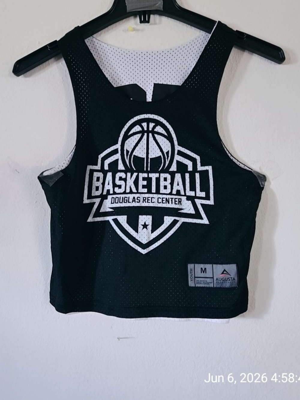 Augusta Sportswear Black and White Basketball Crop Jersey